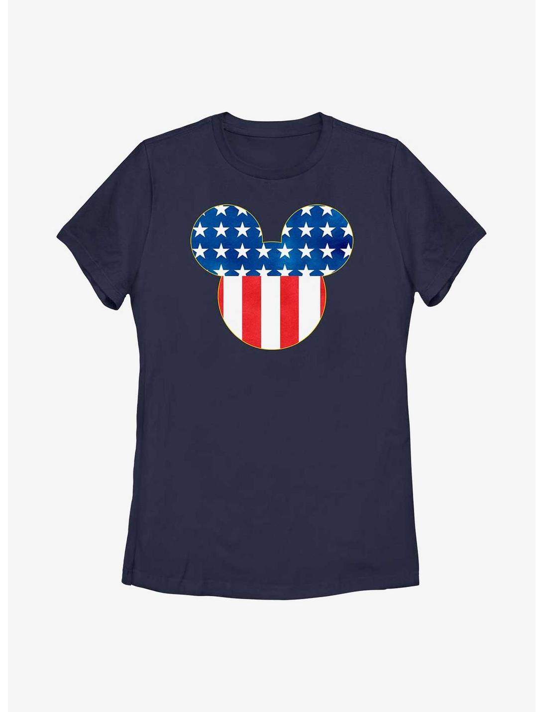 Disney Mickey Mouse Patriotic Mickey Ears Womens T-Shirt, NAVY, hi-res