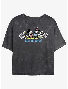 Disney Mickey Mouse Keep On Lovin' Mineral Wash Womens Crop T-Shirt, , hi-res