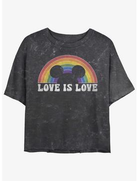 Disney Mickey Mouse Love Is Love Mineral Wash Womens Crop T-Shirt, , hi-res