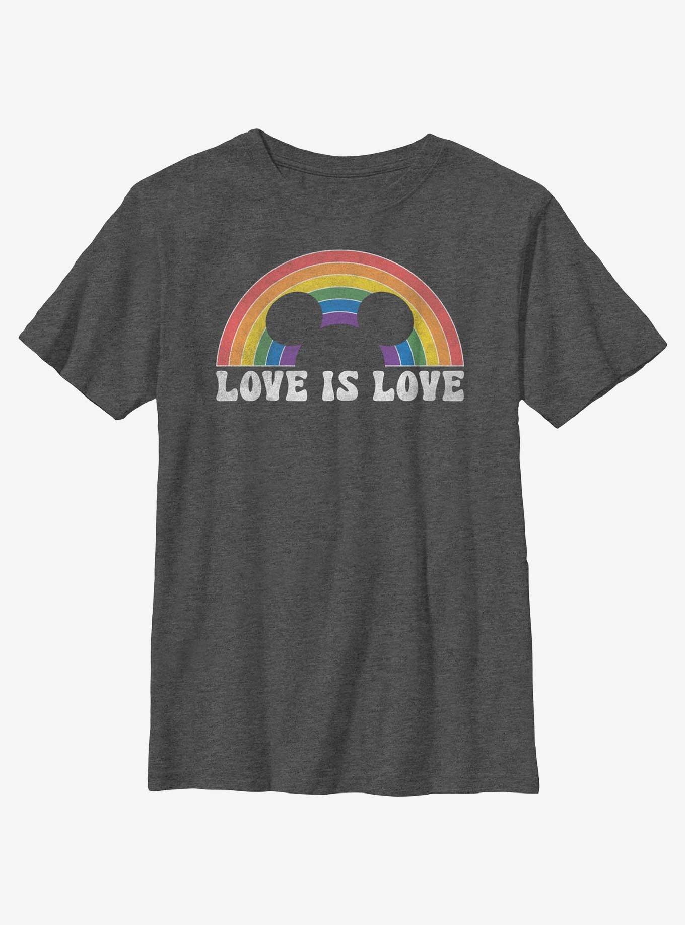 Disney Mickey Mouse Love Is Love Youth T-Shirt, CHAR HTR, hi-res