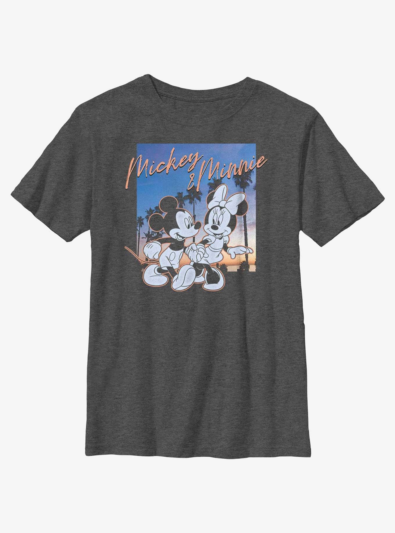 Disney Mickey Mouse Sunset Couple Youth T-Shirt, CHAR HTR, hi-res