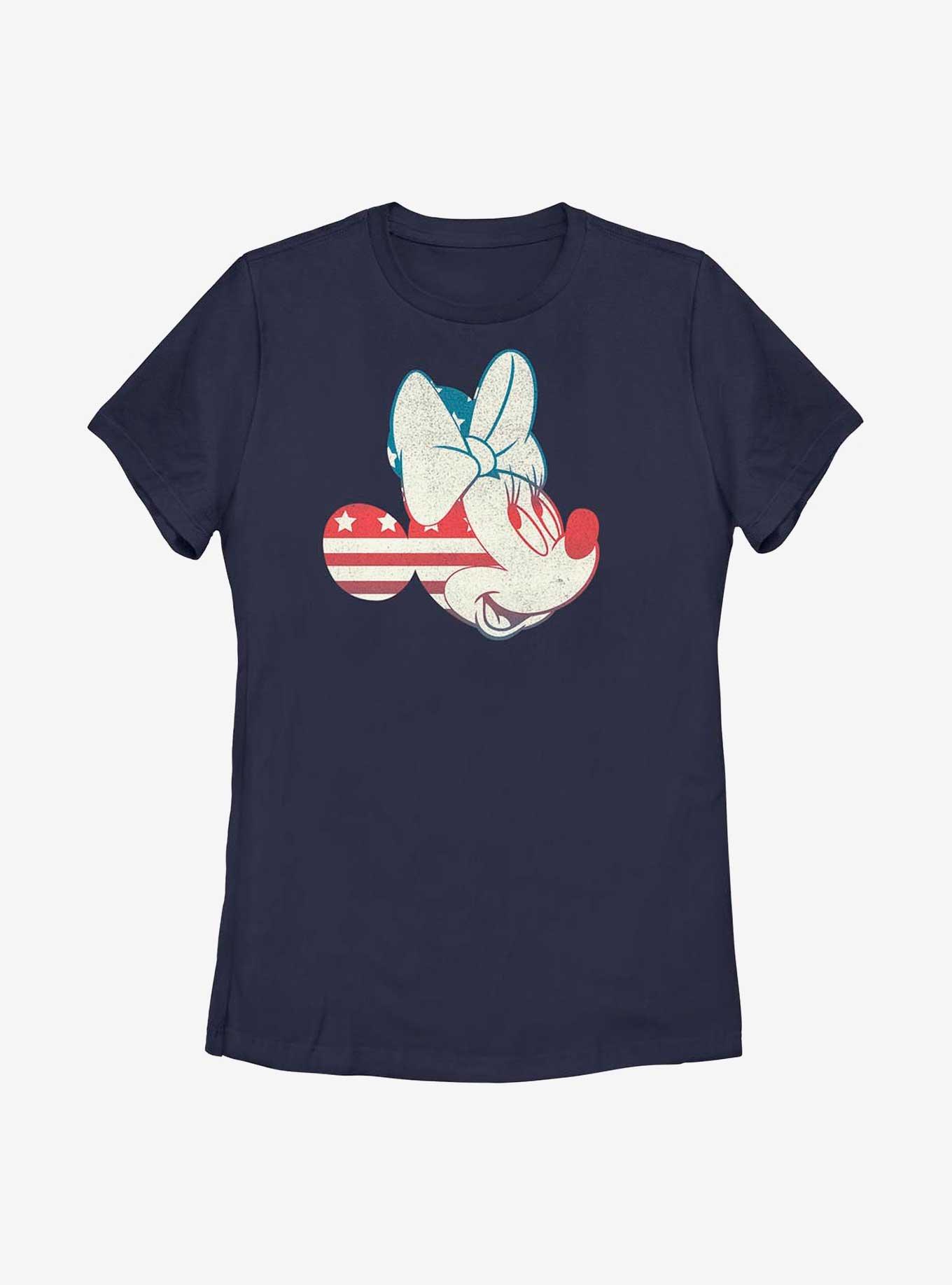 Disney Minnie Mouse American Flag Minnie Womens T-Shirt