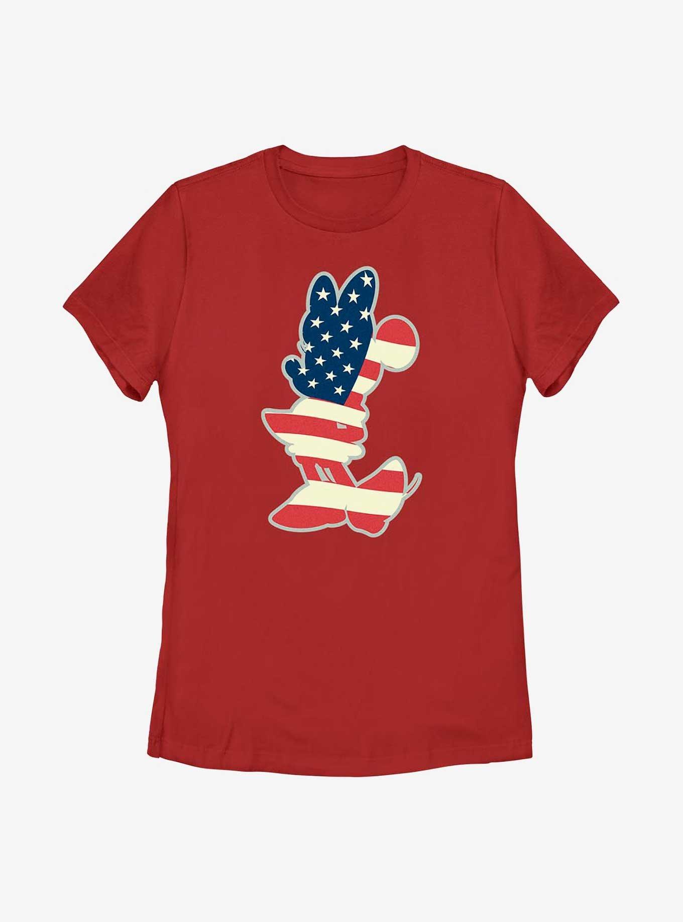 Disney Minnie Mouse Minnie Flag Silhouette Womens T-Shirt, , hi-res