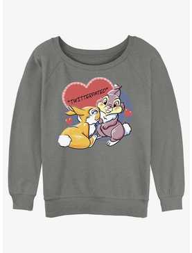 Disney Bambi Thumper Loves Miss Bunny Twitterpated Womens Slouchy Sweatshirt, , hi-res