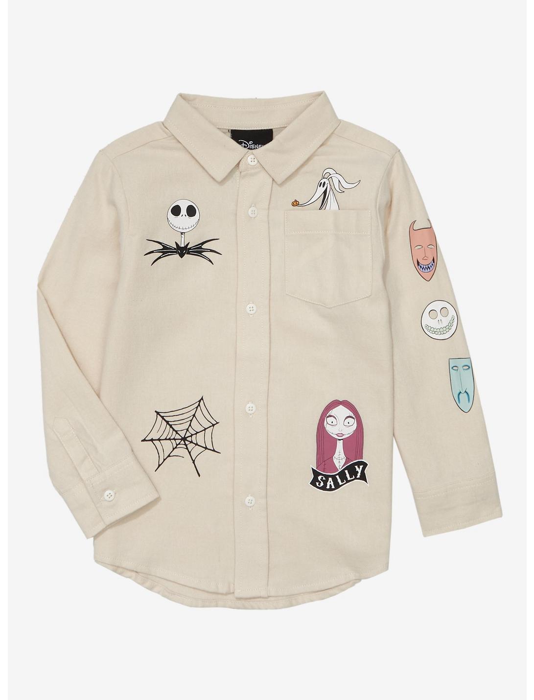 Our Universe Disney The Nightmare Before Christmas Icons Woven Toddler Button-Up Shirt - BoxLunch Exclusive, CREAM, hi-res