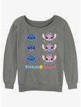 Disney Lilo & Stitch Angel & Stitch Faces Womens Slouchy Sweatshirt, GRAY HTR, hi-res