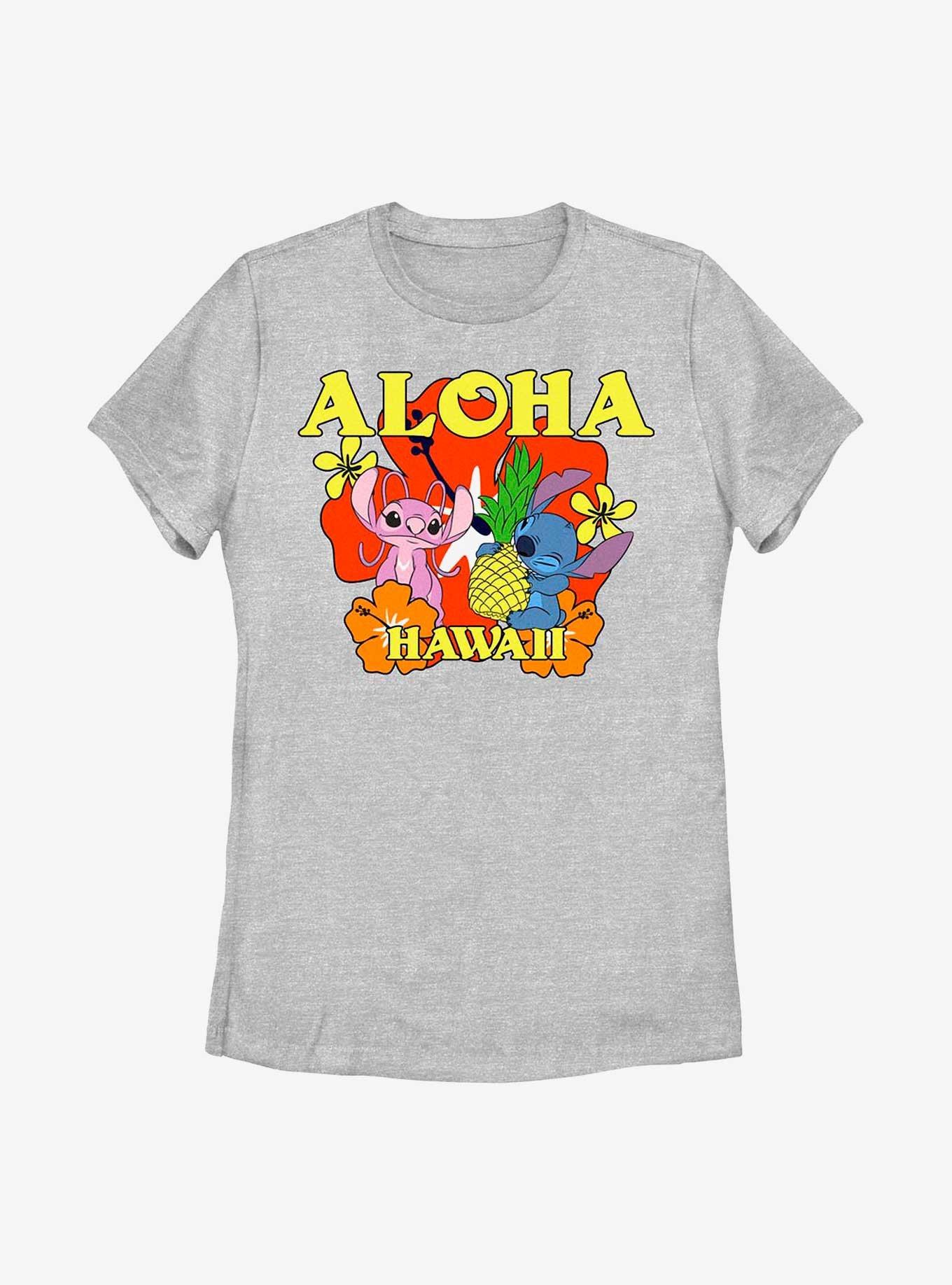 Disney Lilo & Stitch Aloha Angel & Stitch Womens T-Shirt, ATH HTR, hi-res