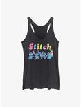 Disney Lilo & Stitch Colorful Stitches Womens Tank Top, BLK HTR, hi-res