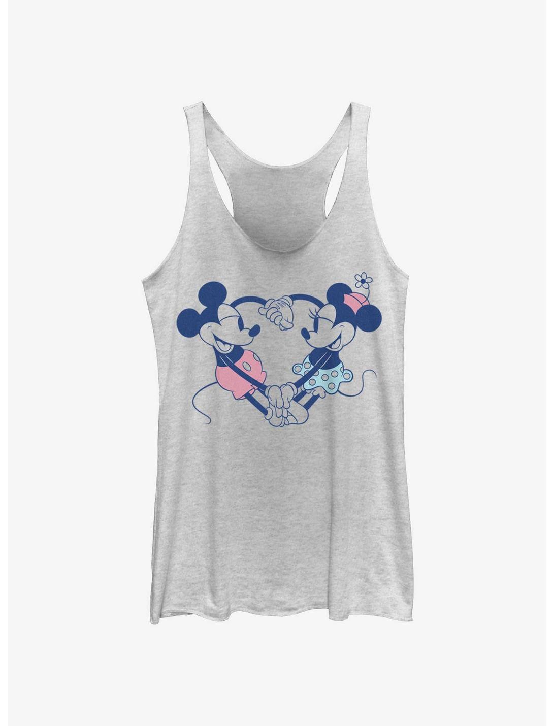 Disney Mickey Mouse Heart Pair Womens Tank Top, WHITE HTR, hi-res