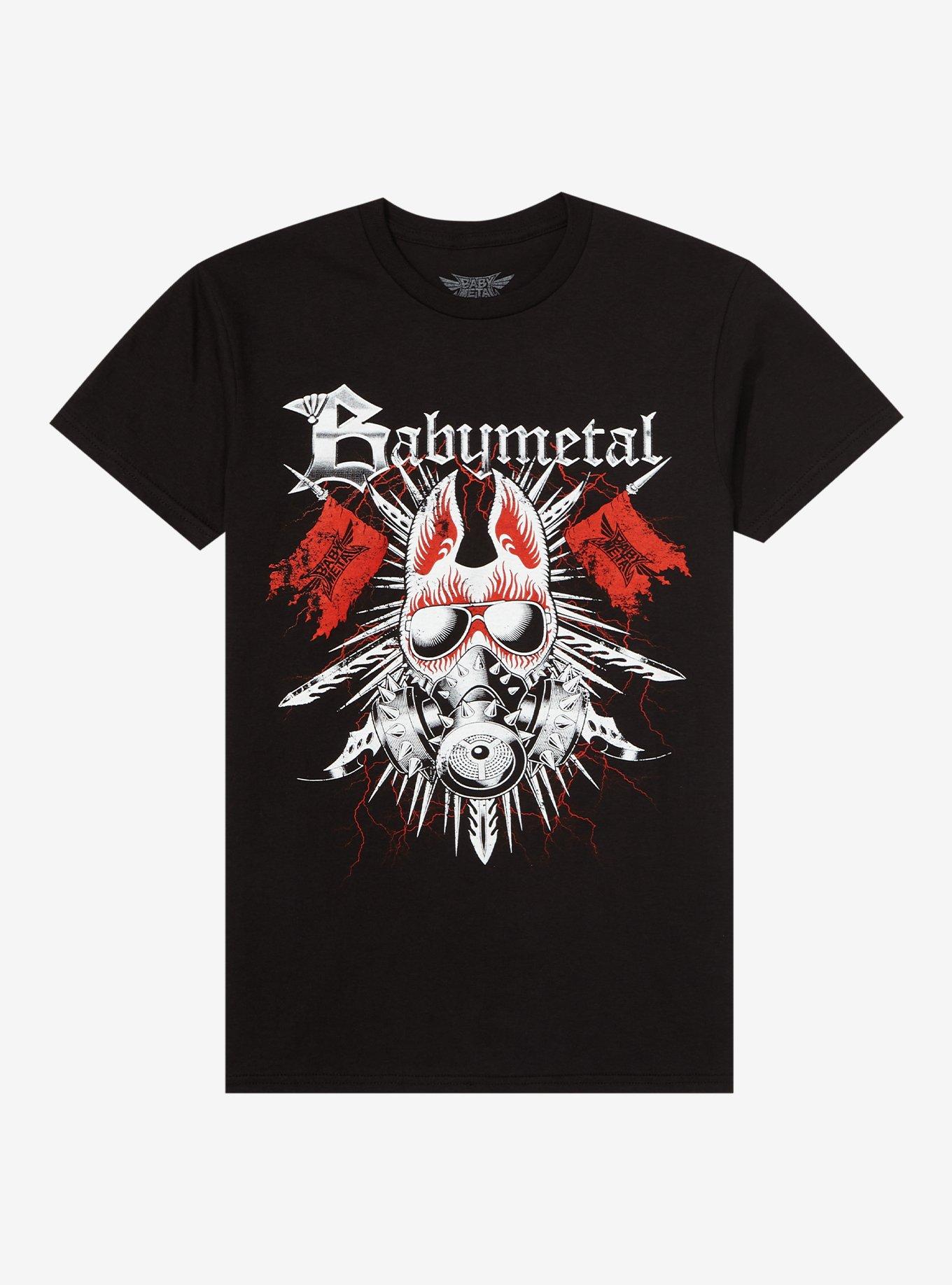 Babymetal Gas Mask Boyfriend Fit Girls T-Shirt, BLACK, hi-res