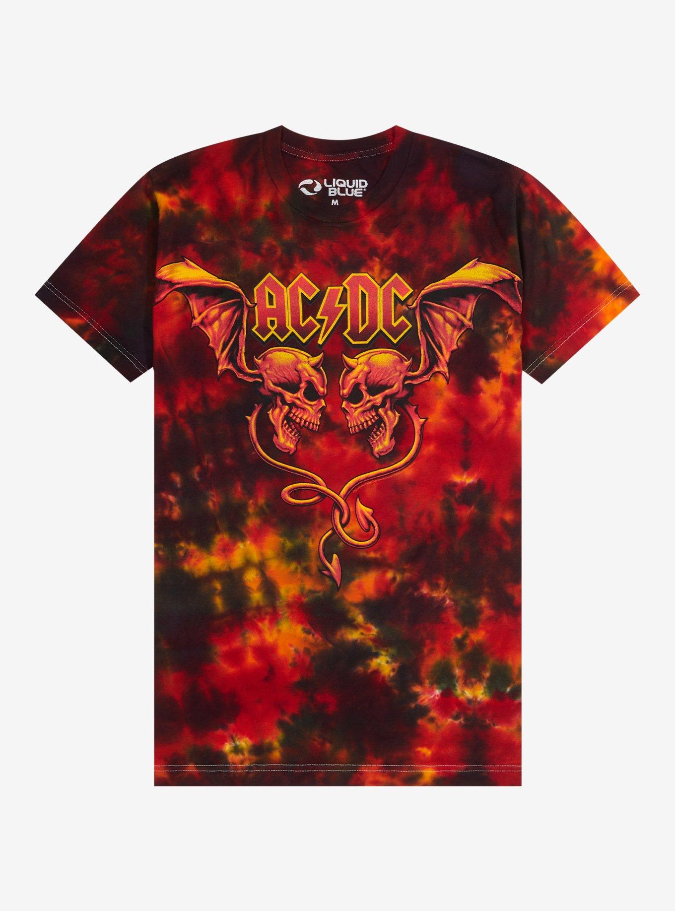 AC/DC Winged Skulls Tie-Dye T-Shirt, MULTI, hi-res