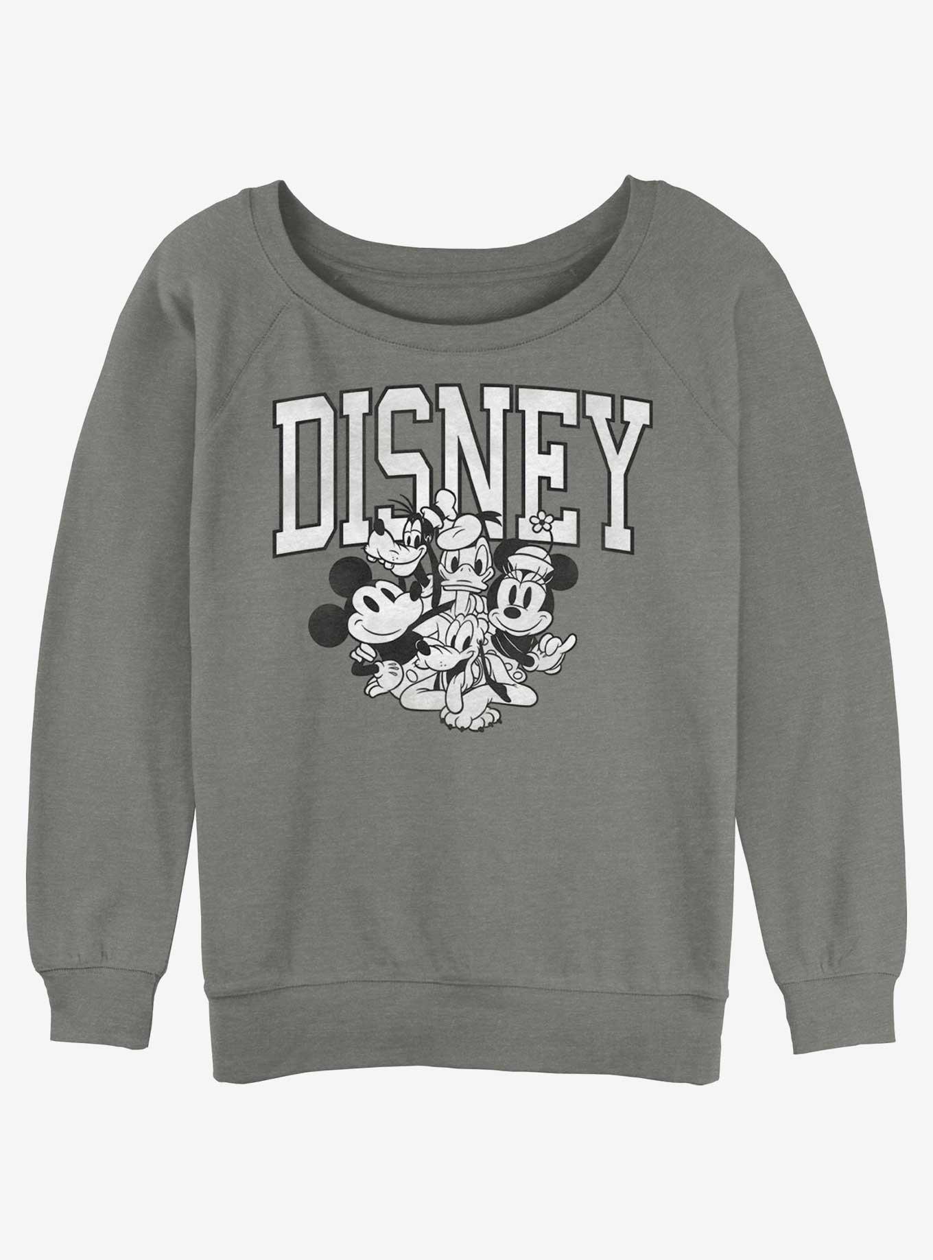 Disney Mickey Mouse Disney Group Womens Slouchy Sweatshirt, GRAY HTR, hi-res