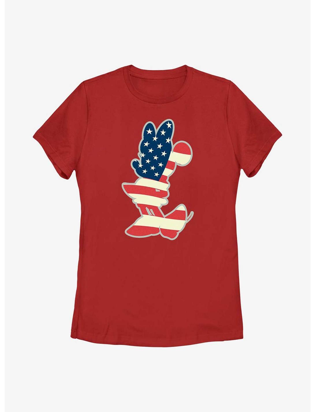 Disney Minnie Mouse Minnie Flag Silhouette Womens T-Shirt, RED, hi-res