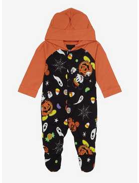 Disney Mickey Mouse Halloween Allover Print Footed Infant One-Piece - BoxLunch Exclusive, , hi-res