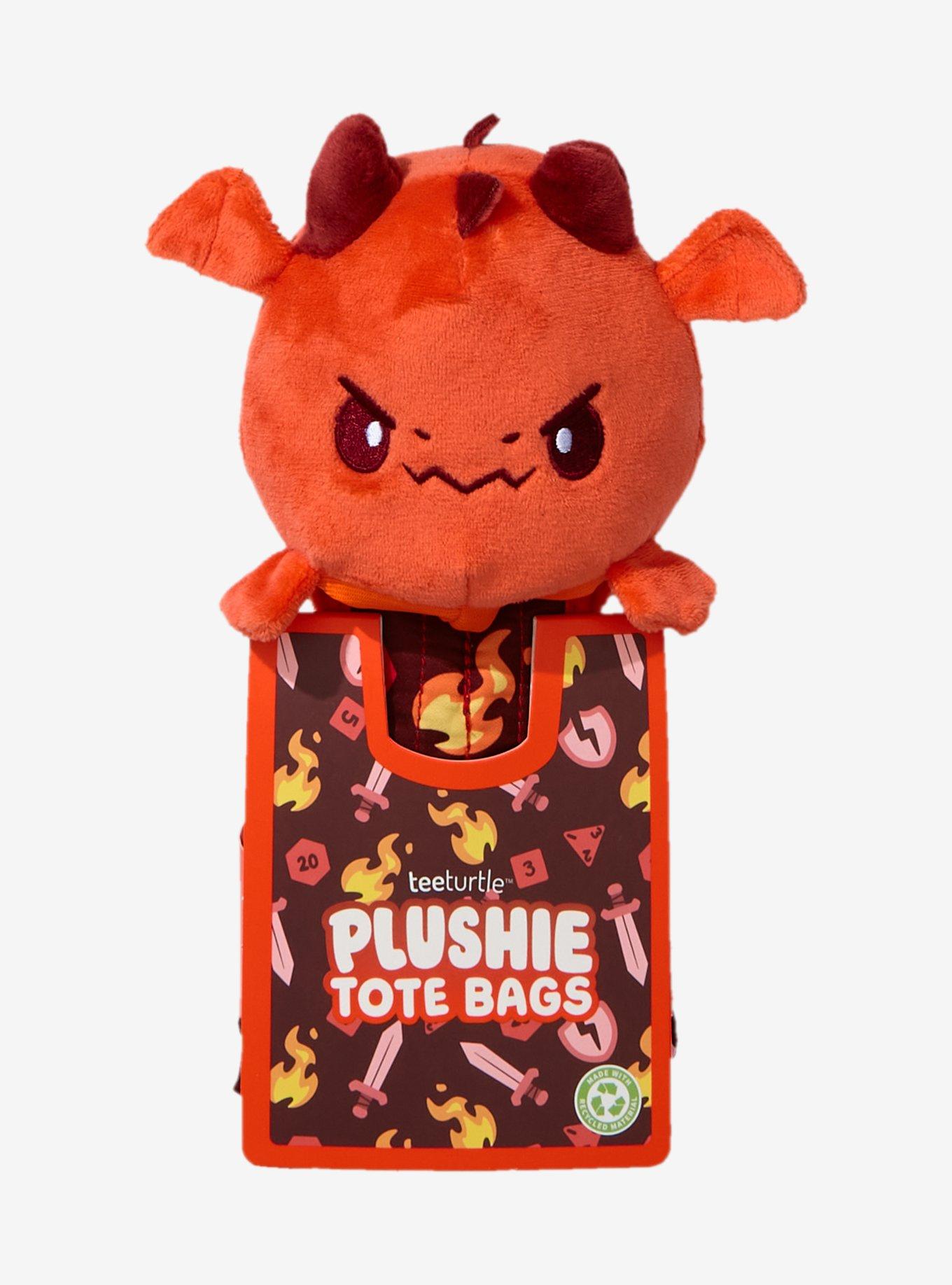 TeeTurtle Angry Dragon Plush Reusable Tote Bag, , hi-res