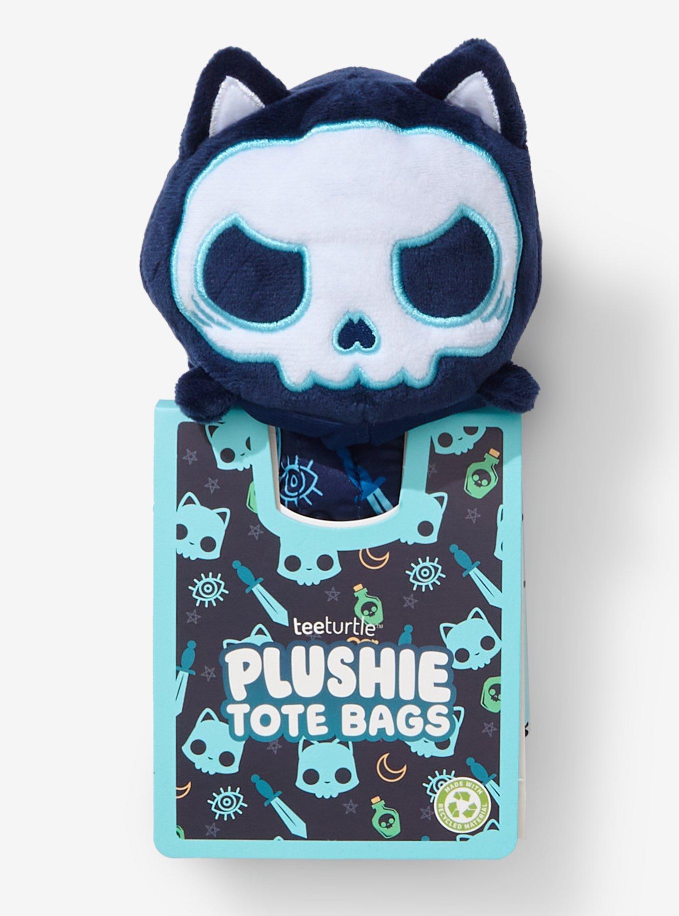 TeeTurtle Skeleton Cat Plush Reusable Tote Bag, , hi-res