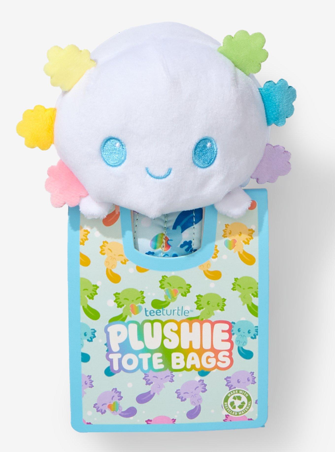 TeeTurtle Rainbow Axolotl Plush Reusable Tote Bag, , hi-res