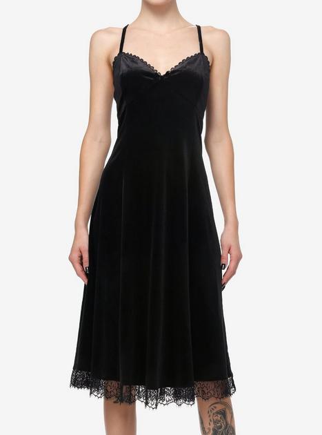 Cosmic Aura Black Velvet Lace Midi Dress | Hot Topic