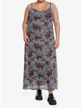 Thorn & Fable Mushroom Floral Midi Dress Plus Size, , hi-res