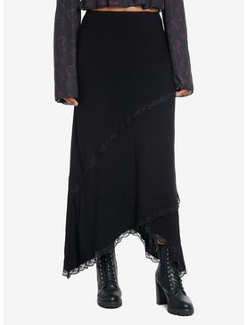 Cosmic Aura Asymmetrical Lace Midi Skirt, , hi-res