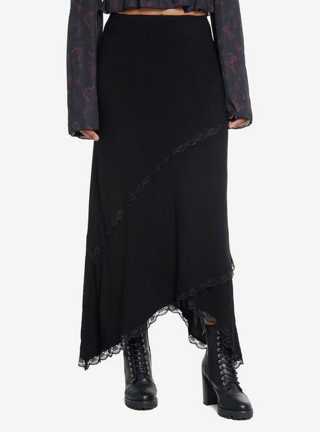 Cosmic Aura Asymmetrical Lace Midi Skirt | Hot Topic