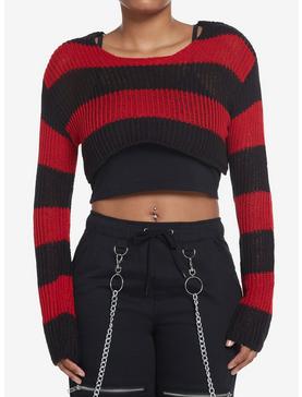 Social Collision Red & Black Bolero Girls Knit Sweater, , hi-res