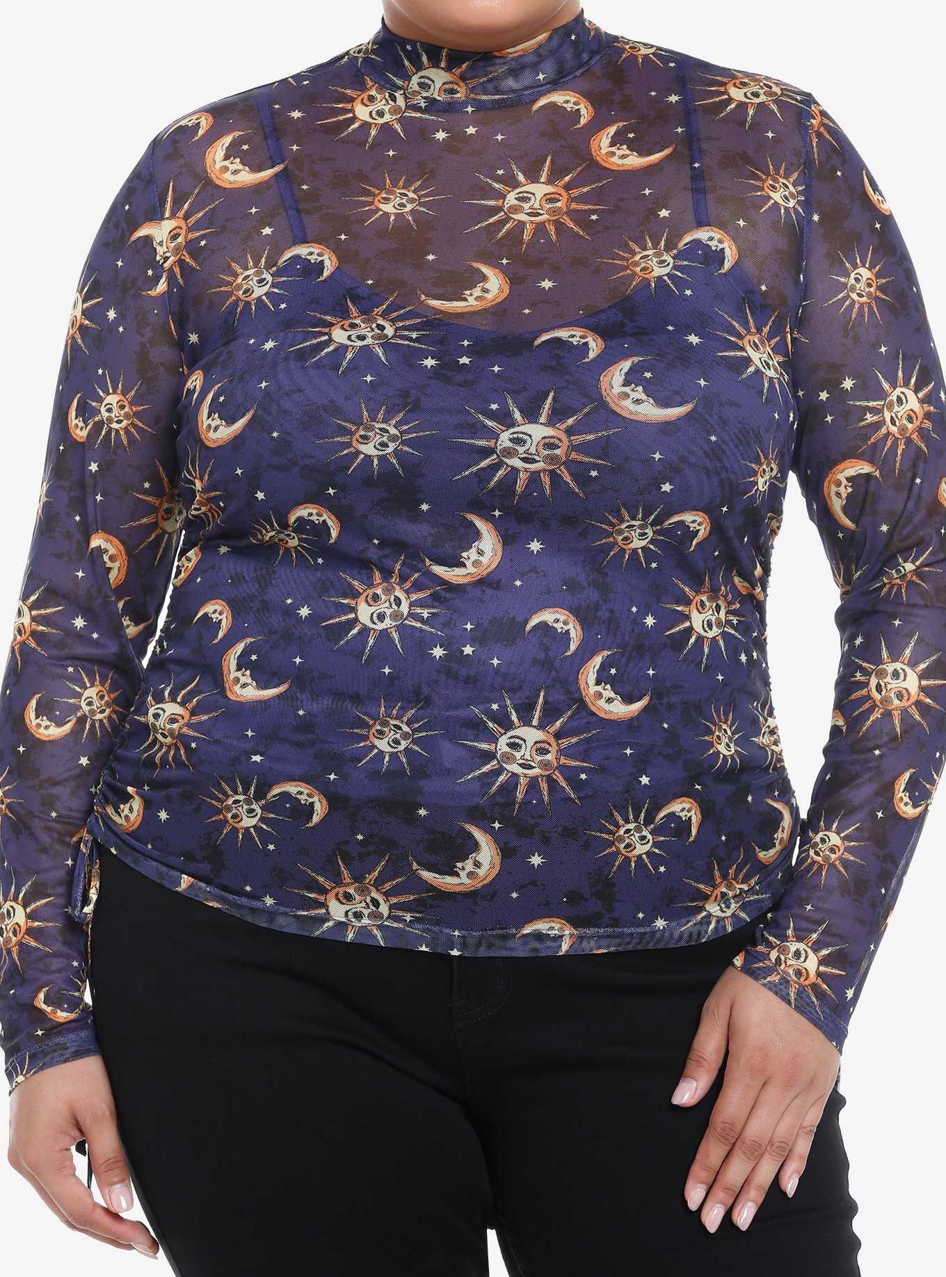 Cosmic Aura Celestial Girls Mesh Long-Sleeve & Cami Set Plus Size, , hi-res