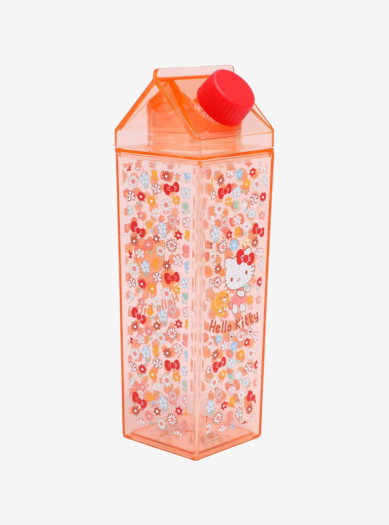 Hello Kitty Flowers Red Milk Carton Water Bottle, , hi-res
