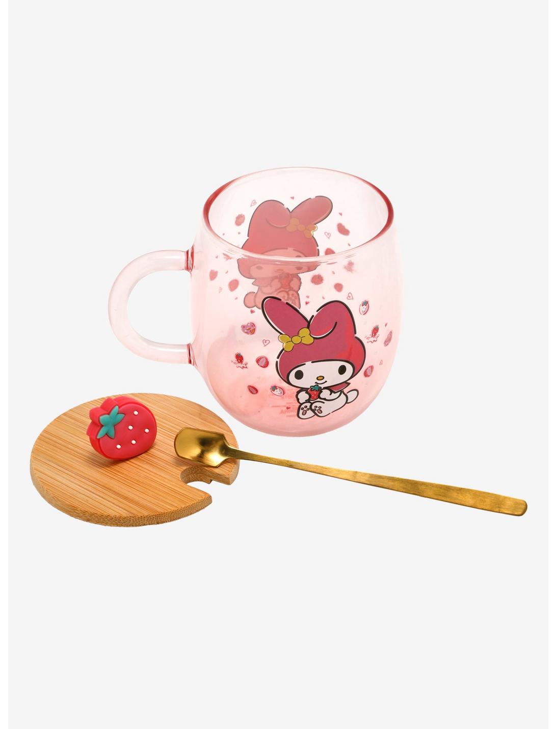 My Melody Glass Mug With Topper & Spoon, , hi-res
