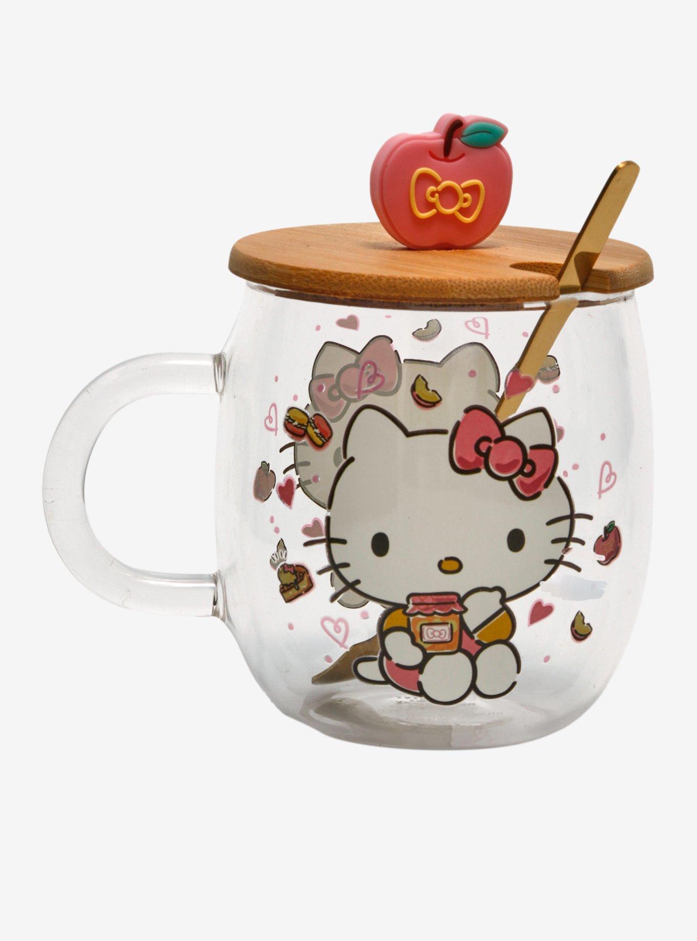 Hello Kitty Sweets Glass Mug With Lid & Spoon, , hi-res