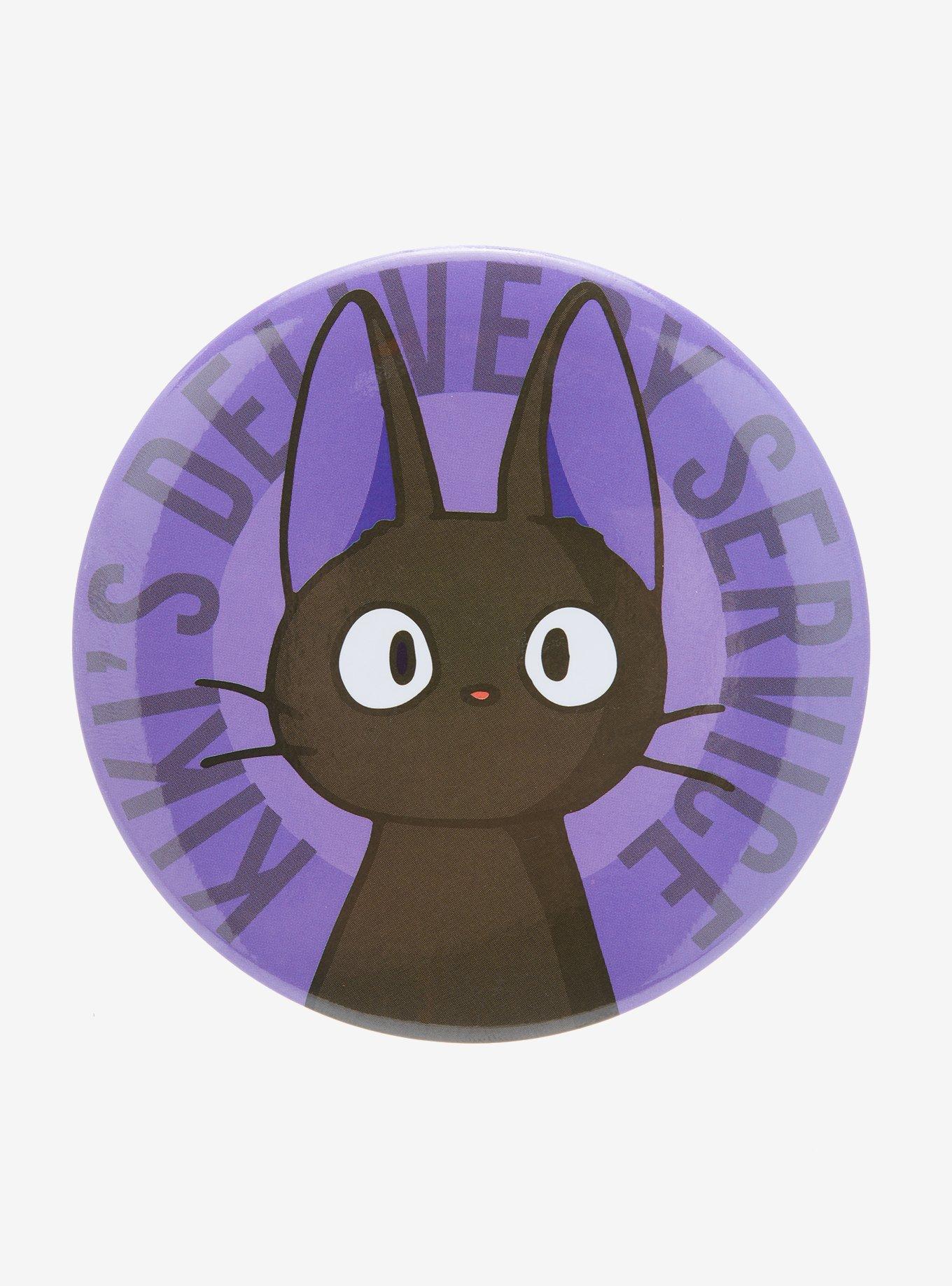 Studio Ghibli Kiki's Delivery Service Jiji Purple 3 Inch Button, , hi-res