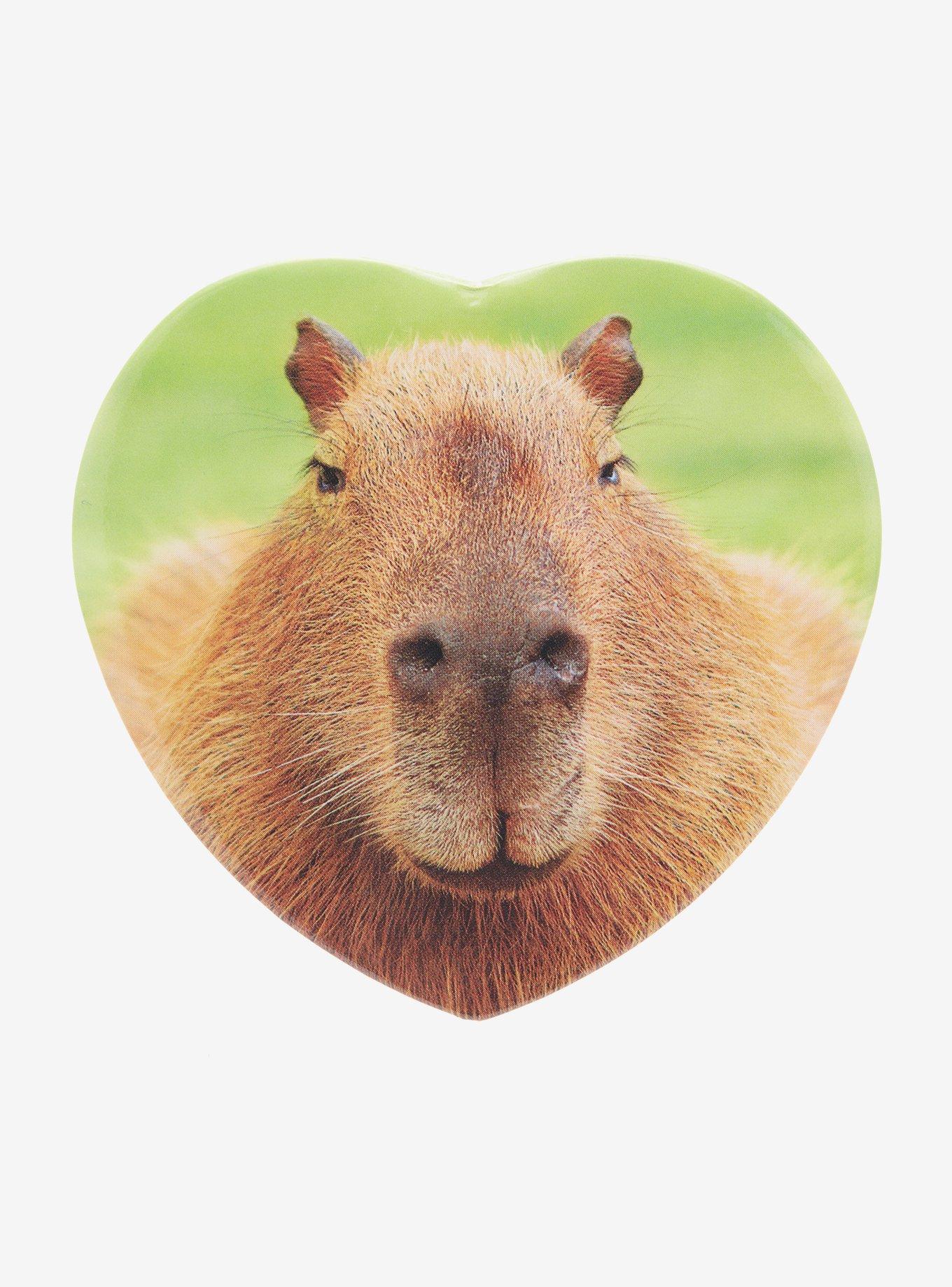 Capybara Heart 3 Inch Button, , hi-res