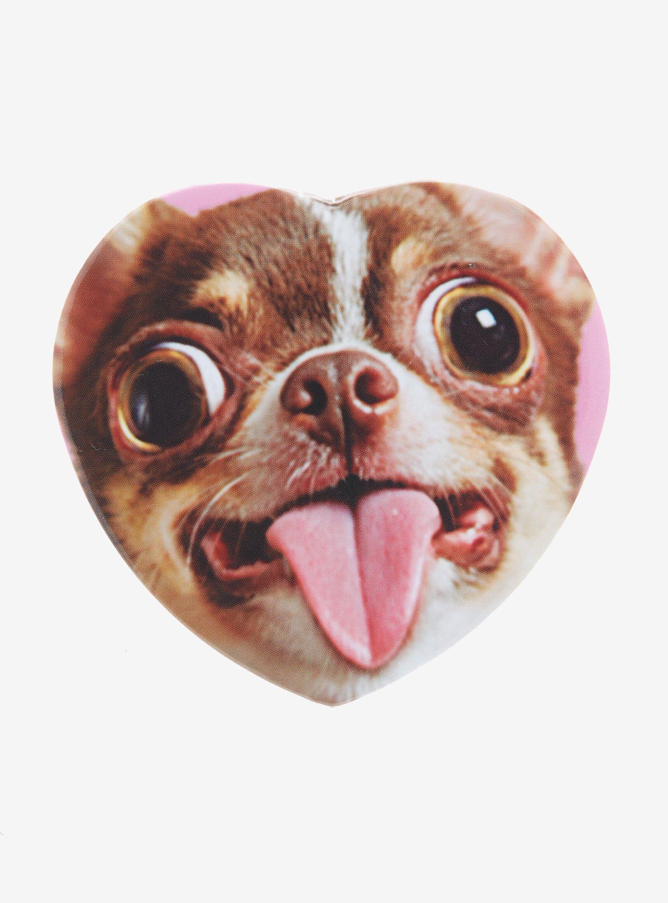 Silly Dog Heart 3 Inch Button, , hi-res