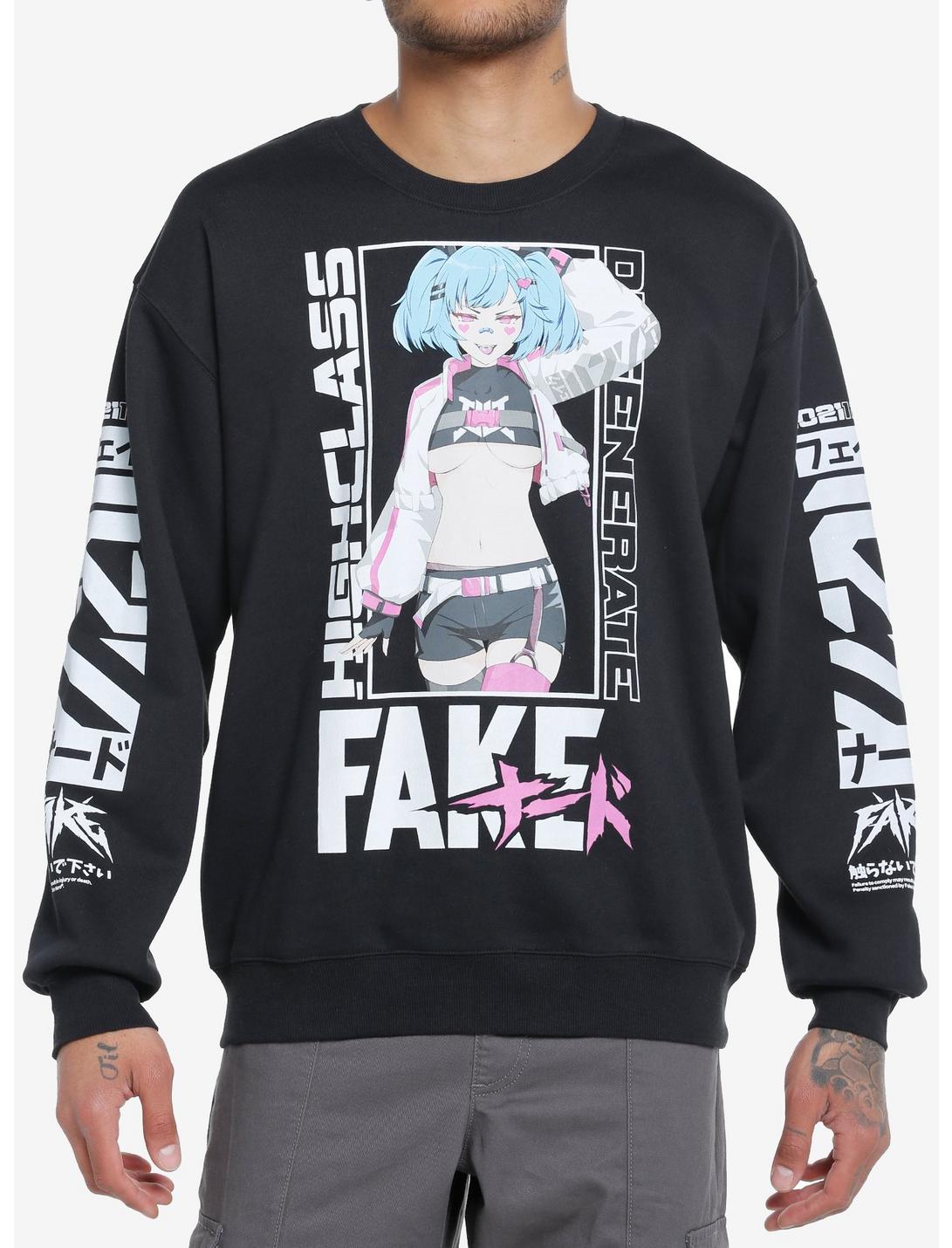 Fake Nerd Zyla Degenerate Sweatshirt, BLACK, hi-res