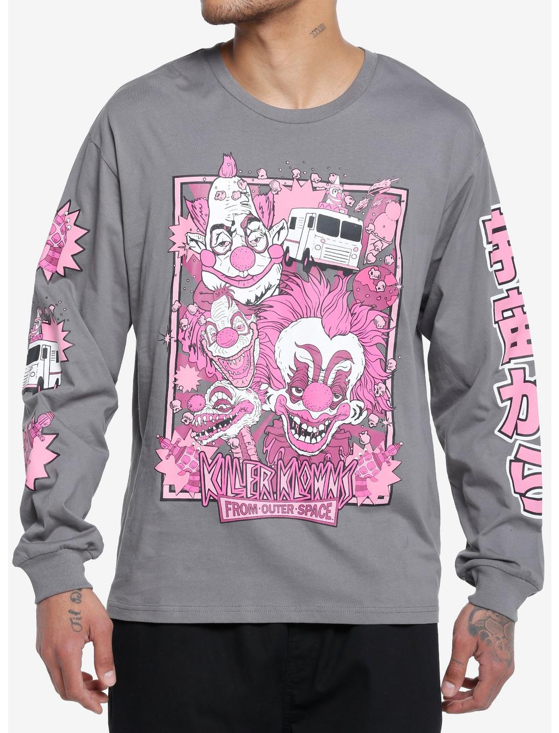 Killer Klowns From Outer Space Pink Tonal Long-Sleeve T-Shirt, GREY, hi-res