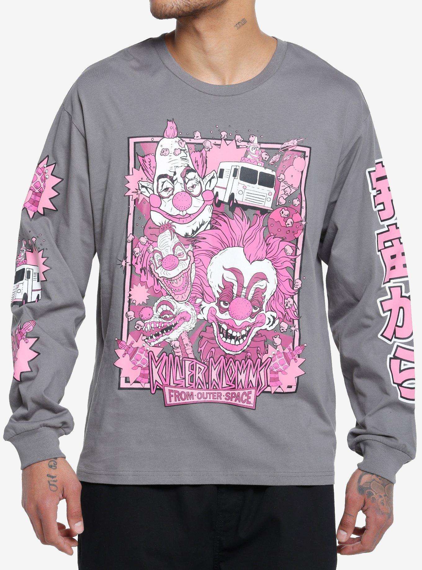 Killer Klowns From Outer Space Pink Tonal Long-Sleeve T-Shirt, GREY, hi-res