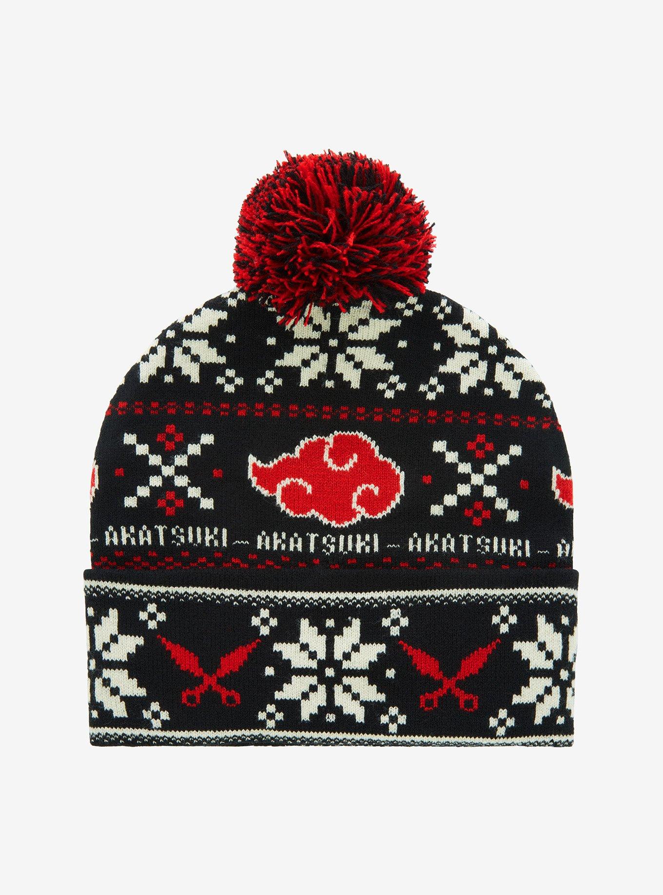 Naruto Shippuden Akatsuki Fair Isle Pom Beanie, , hi-res