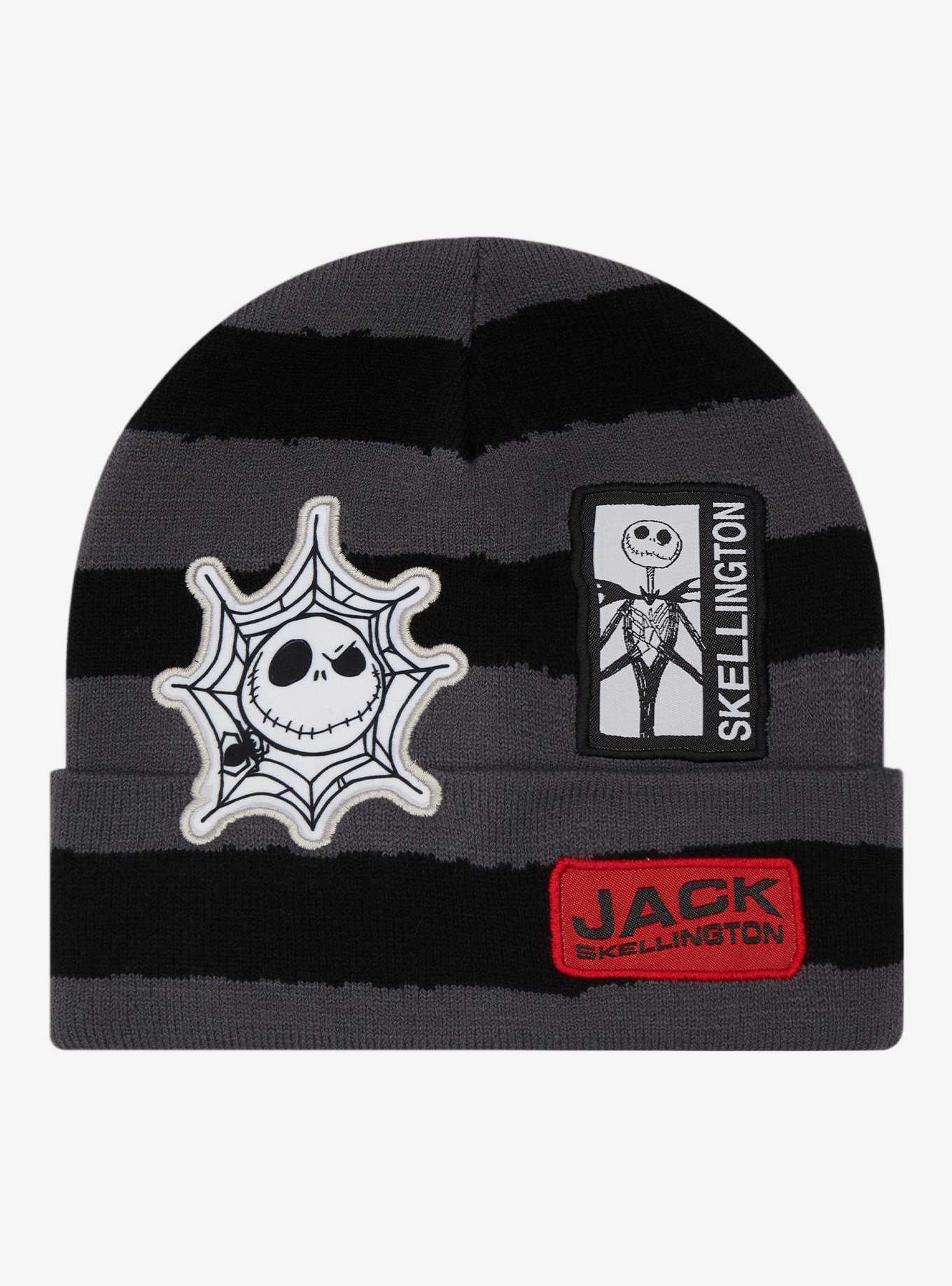 The Nightmare Before Christmas Jack Patches Stripe Beanie, , hi-res