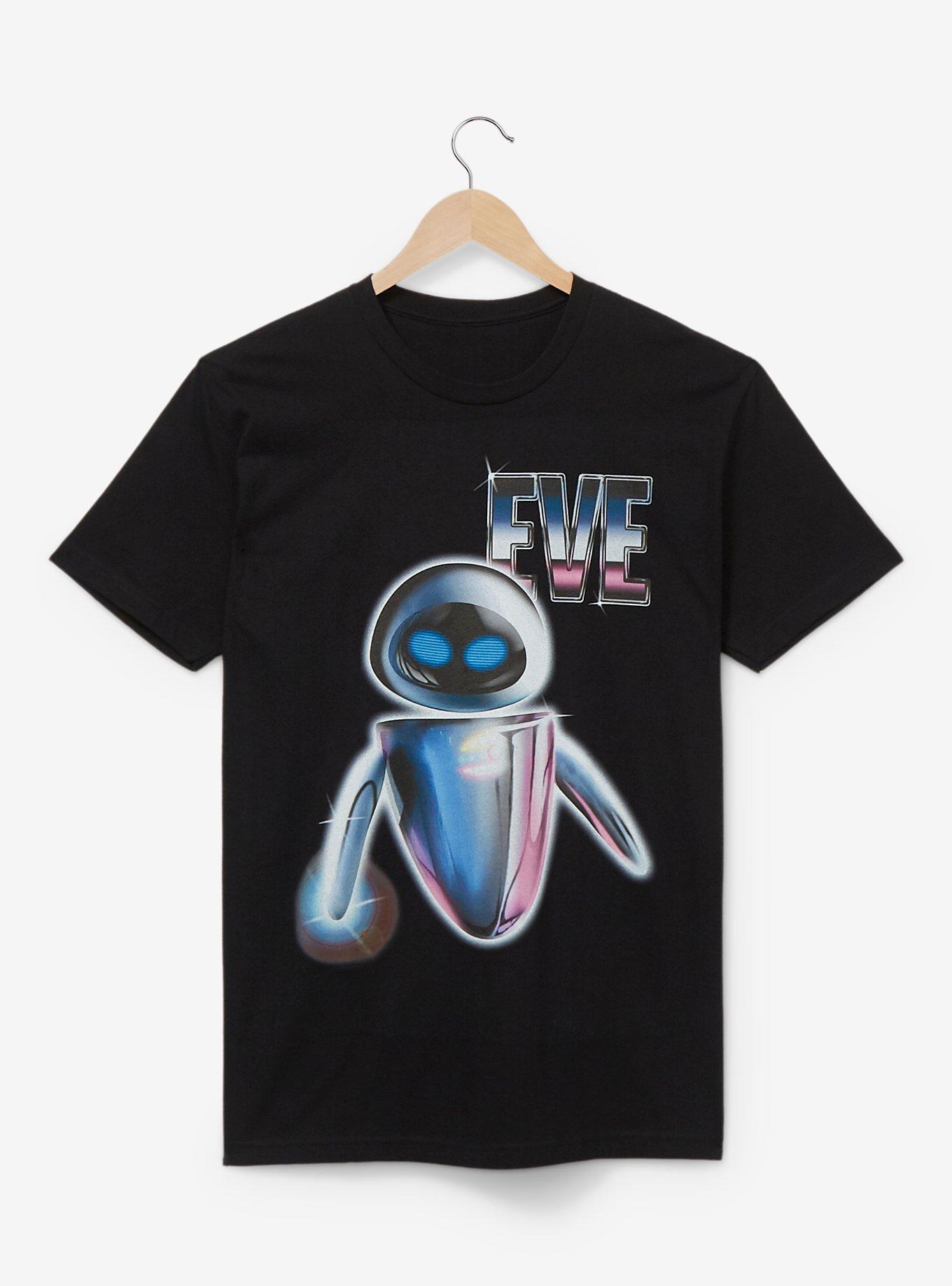 Disney Pixar WALL-E Chrome EVE T-Shirt - BoxLunch Exclusive, BLACK, hi-res