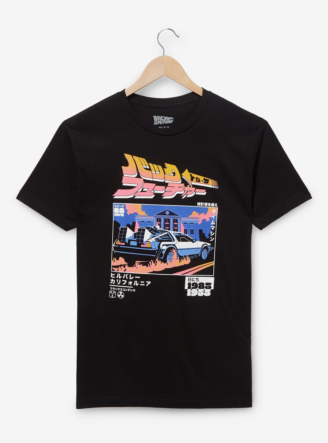 Back to the Future Delorean Tonal Print T-Shirt - BoxLunch Exclusive, BLACK, hi-res