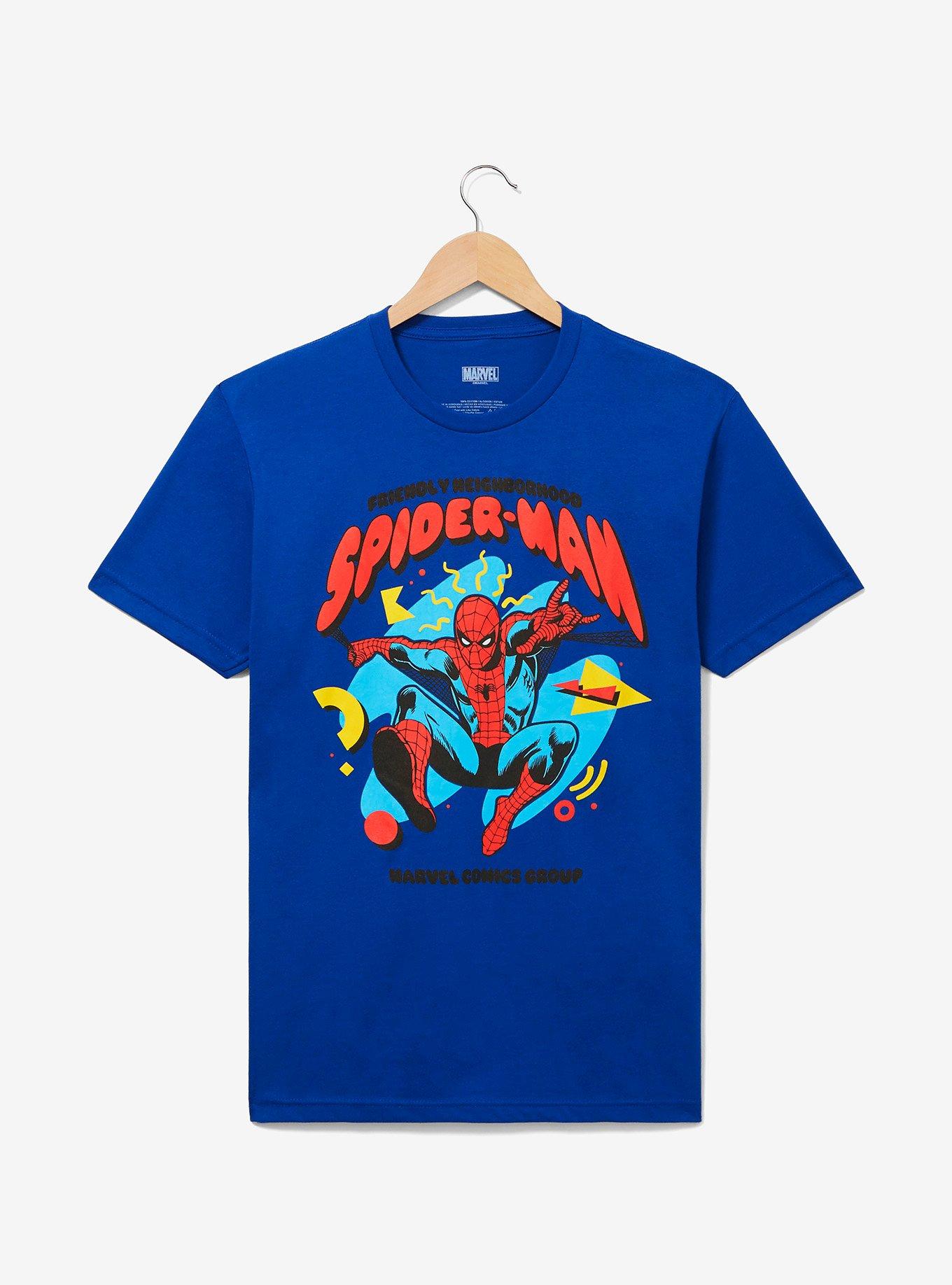 Marvel Spider-Man Retro Portrait T-Shirt - BoxLunch Exclusive, BLUE, hi-res