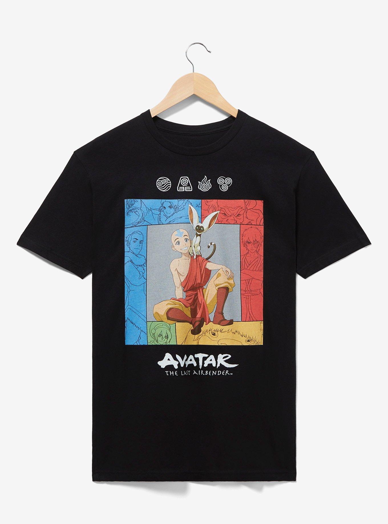 Avatar: The Last Airbender Aang & Momo T-Shirt - BoxLunch Exclusive , BLACK, hi-res