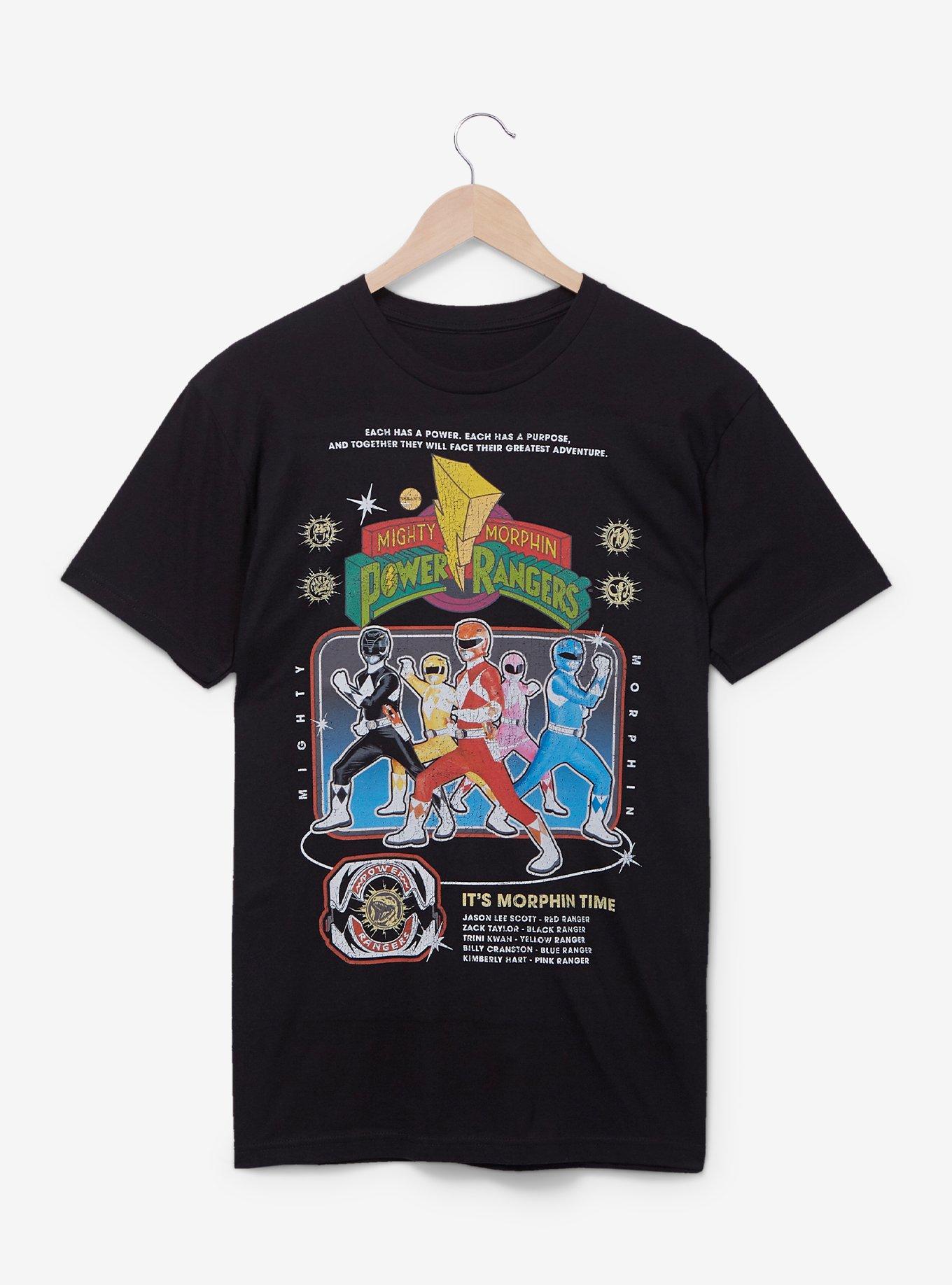 Mighty Morphin Power Rangers Group Portrait T-Shirt - BoxLunch Exclusive, BLACK, hi-res