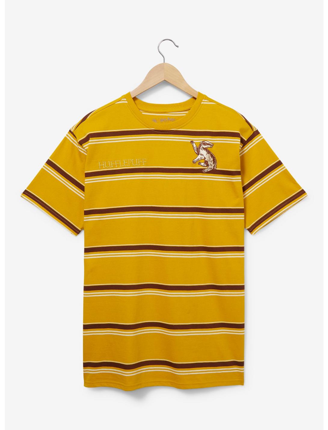 Harry Potter Striped Hufflepuff Mascot T-Shirt - BoxLunch Exclusive, MUSTARD, hi-res