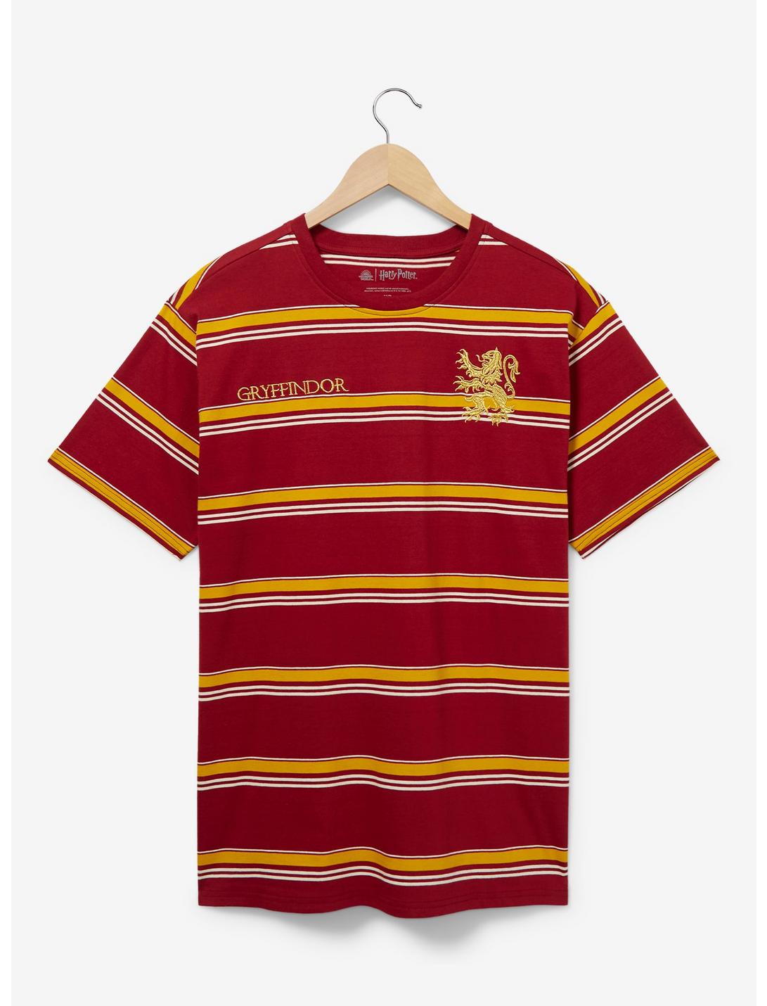 Harry Potter Striped Gryffindor Mascot T-Shirt - BoxLunch Exclusive, BURGUNDY, hi-res