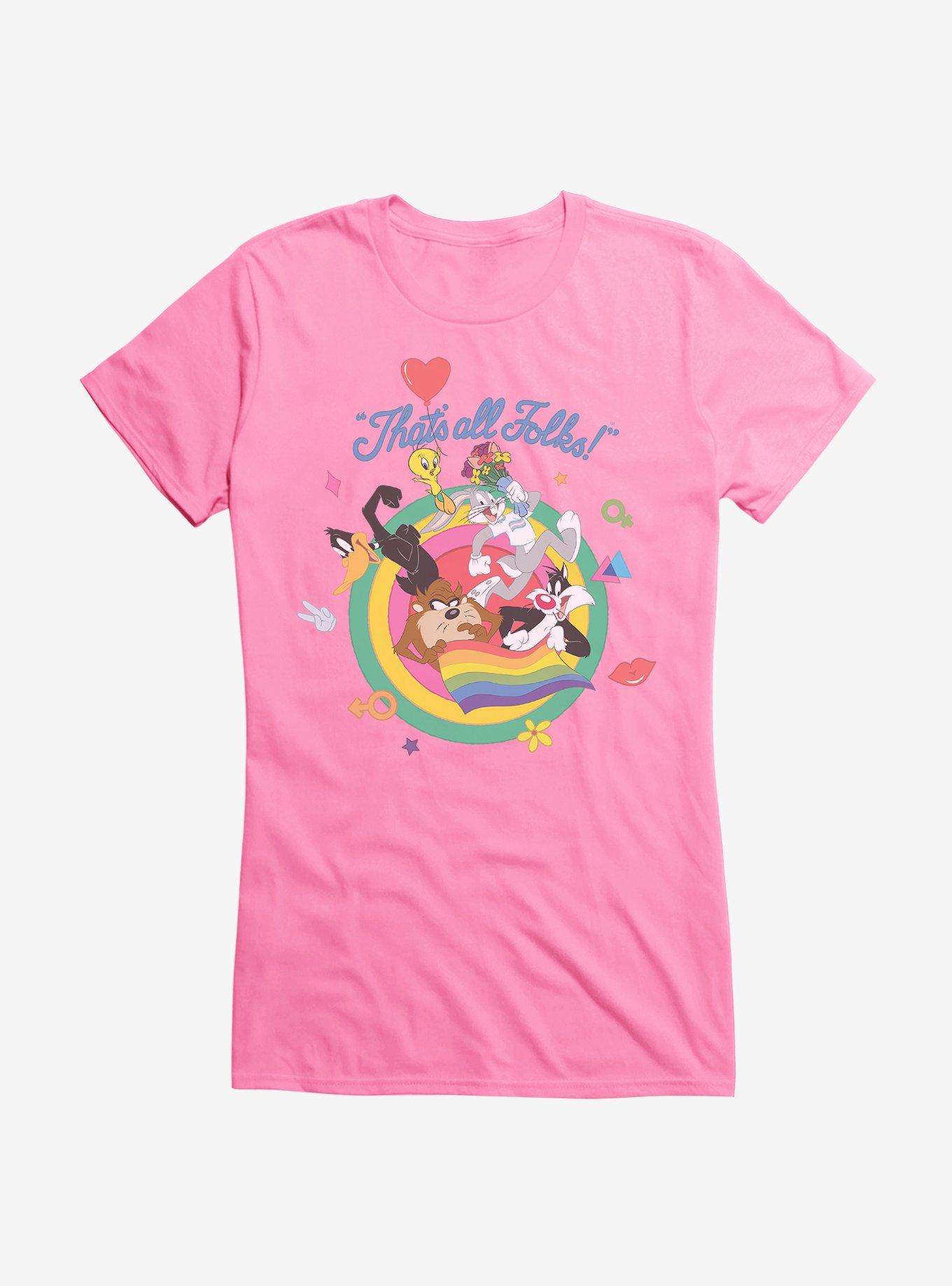 Looney Tunes That's All Folks Pride Girls T-Shirt