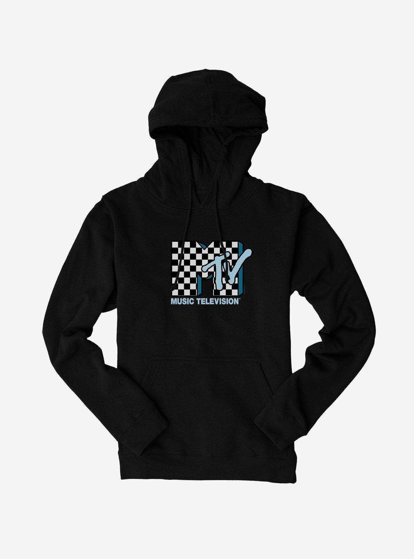 MTV Checkerboard Logo Hoodie, BLACK, hi-res