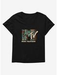 MTV Paisley Logo Womens T-Shirt Plus Size, BLACK, hi-res