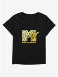 MTV Pineapple Logo Womens T-Shirt Plus Size, BLACK, hi-res