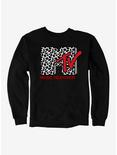 MTV Cow Print Logo Sweatshirt, BLACK, hi-res
